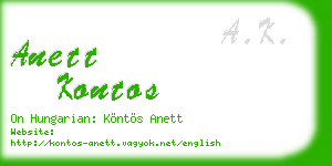 anett kontos business card